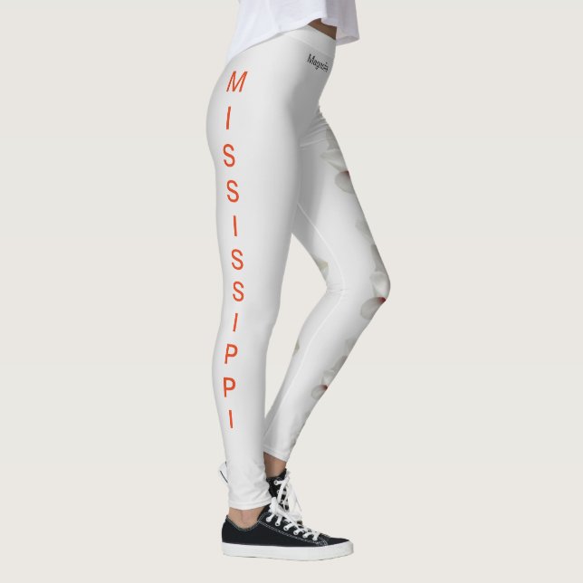 Grey Mississippi Fleur d'État Magnolia Leggings (Droite)