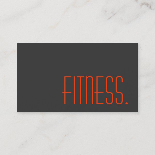 Grey Orange Personal Trainer Carte de visite Fitne (Devant)