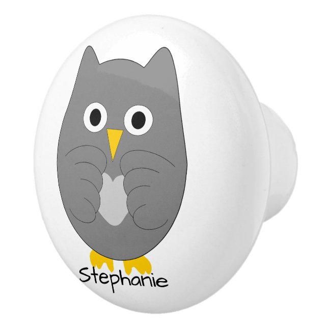 Grey Owl Design Personalised Keramikknauf (Rechts)