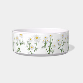 Grey Polka Dot-Daisy Pet Bowl Napf