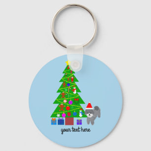 Grey Poodle Christmas #5 Schlüsselanhänger