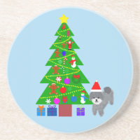 Grey Poodle Christmas #5 Untersetzer