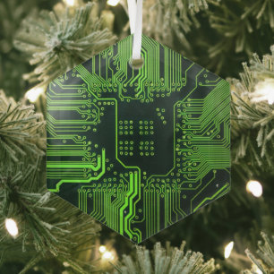 Grey-Schalttafel für Nerd-Leiterplatten Ornament Aus Glas