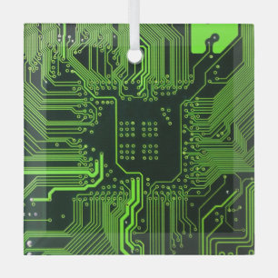 Grey-Schalttafel für Nerd-Leiterplatten Ornament Aus Glas