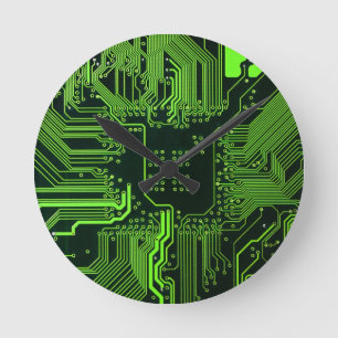Grey-Schalttafel für Nerd-Leiterplatten Runde Wanduhr