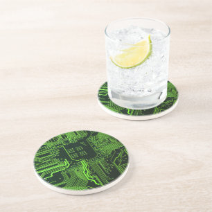 Grey-Schalttafel für Nerd-Leiterplatten Sandstein Untersetzer