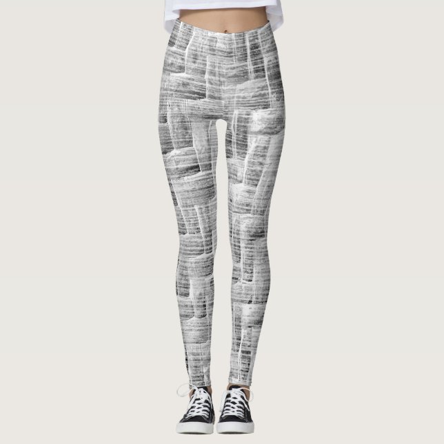 Grey Scratch Patterned Leggings  (Vorderseite)