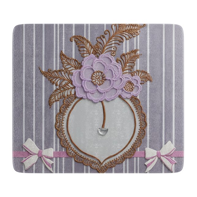 Grey stripes AI art  Schneidebrett (Vorderseite)