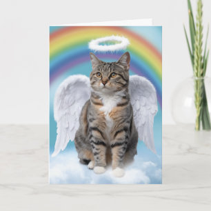 Grey Tabby Angel Faltkarte Karte