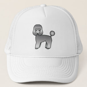 Grey Toy Poodle Niedlich Cartoon Dog Truckerkappe