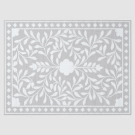 Grey Traditional Bone Inlay Decoupage Paper Seidenpapier
