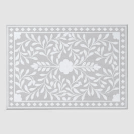 Grey Traditional Bone Inlay Decoupage Paper Seidenpapier