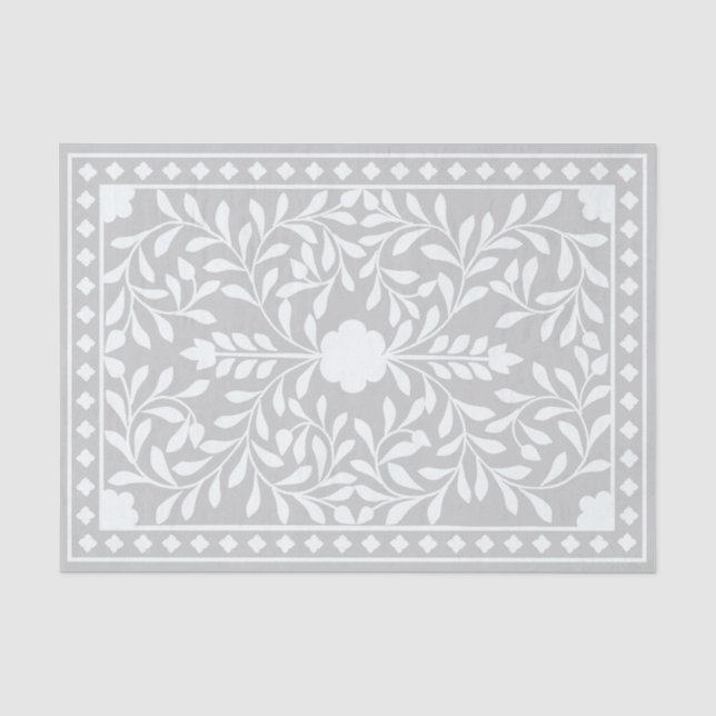 Grey Traditional Bone Inlay Decoupage Paper Seidenpapier (Vorderseite)