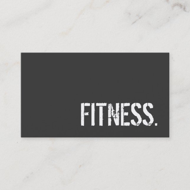 Grey Trendy Personal Trainer Fitness Carte de visi (Devant)