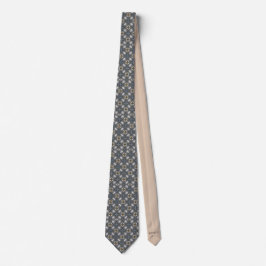 Grey White Gold Stylish Dapper Plaid Pattern Krawatte