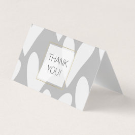 Grey White Hearts Wedding Vielen Dank
