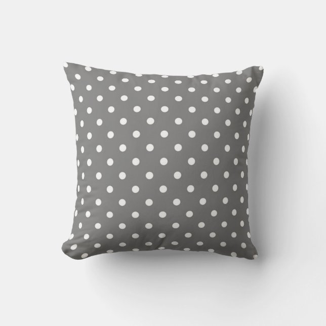 Grey & White Polka Dots Minimal Chic Klasse Niedli Kissen (Vorderseite)