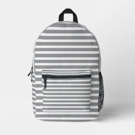 Grey & White Striped Backpack 💥 Cool & Modern Bedruckter Rucksack