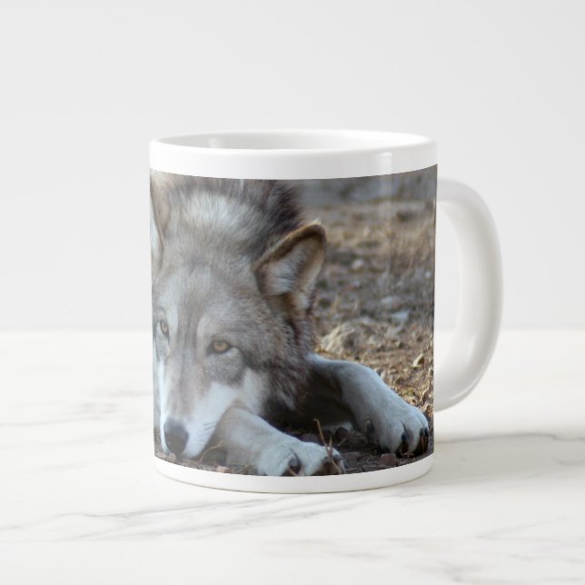 grey-wolf-20 Jumbo-Tasse (Vorderseite Rechts)