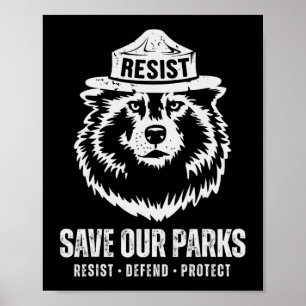 Grey Wolf Bear Resist Schützen Nationalpark Frauen Poster