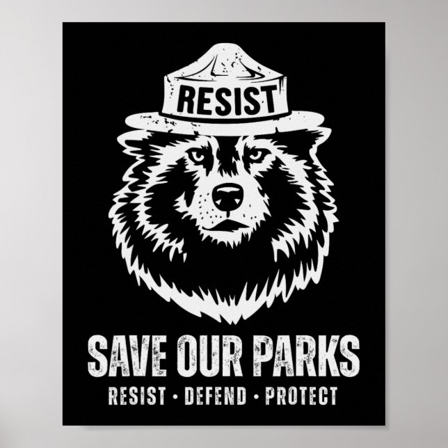 Grey Wolf Bear Resist Schützen Nationalpark Frauen Poster (Vorne)