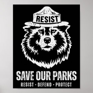 Grey Wolf Bear Resist Schützen Nationalpark Frauen Poster