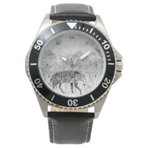 Grey Wolf Tierart Armbanduhr