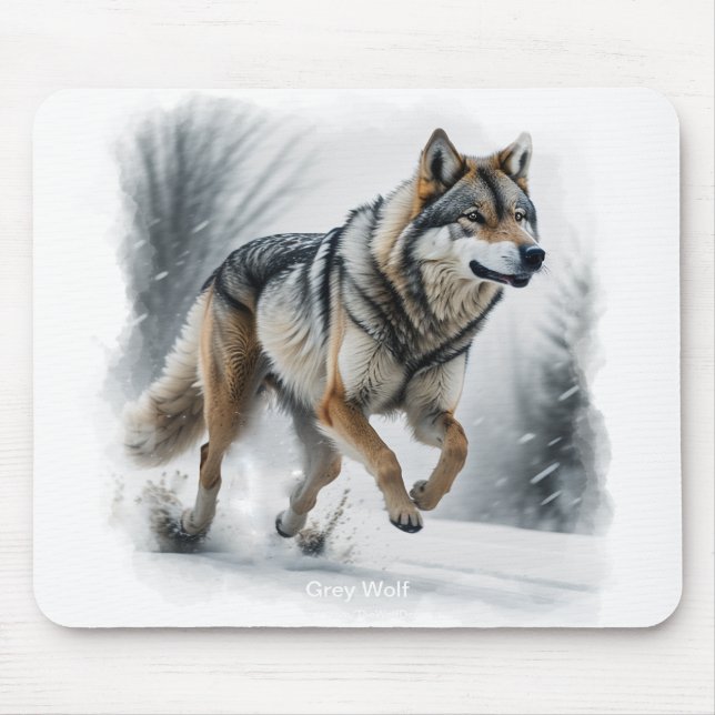 Grey Wolf Tierart Mousepad (Vorne)