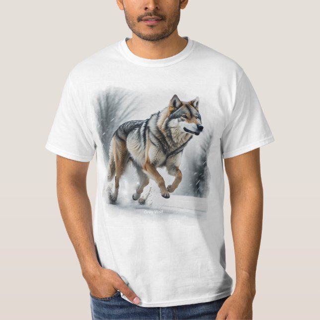 Grey Wolf Tierart T-Shirt (Vorderseite)