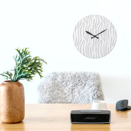 Grey Zebra Pattern Wall clock Große Wanduhr