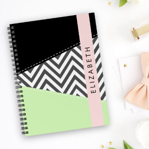 Grey Zigzag, Grey Chevron, Mint, Votre Nom