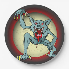 Greyback Werewolf Blored Full Moon Halloween Pappteller