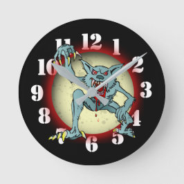 Greyback Werewolf Blored Full Moon Halloween Runde Wanduhr