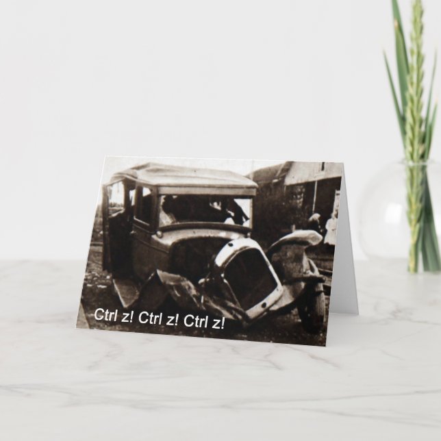 Greycard Car Crash Spaß Karte (Vorderseite)