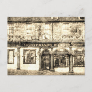 Greyfriars Bobby Pub Edinburgh Vintag Postkarte