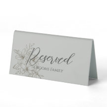 GreyGarden Reserviert Table Zent Sign