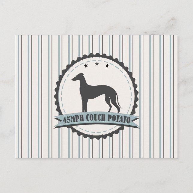 Greyhound 45 mph Racing Hound Dog Emblem Postkarte (Vorderseite)