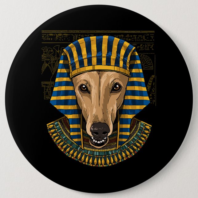 Greyhound Ägyptischer Pharao Historiker Button (Vorderseite)