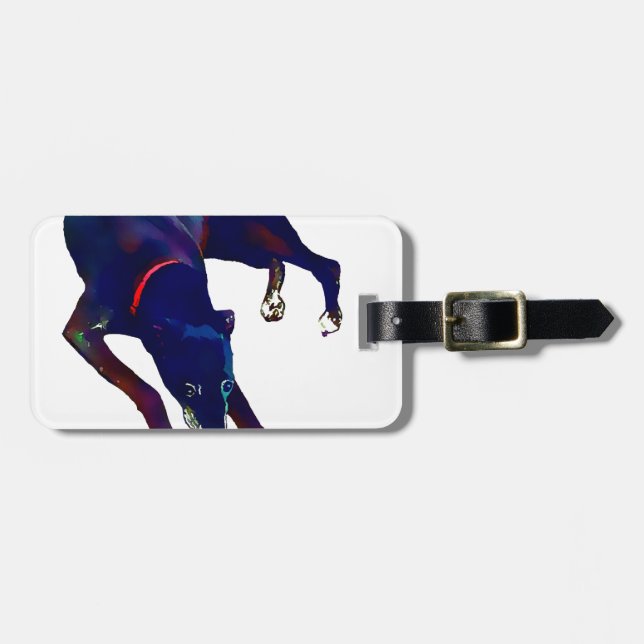 Greyhound Art Gepäckanhänger (Vorderseite horizontal)