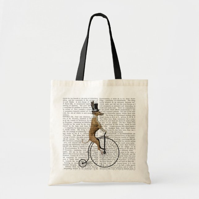 Greyhound auf Black Penny Farthing Bike Tragetasche (Vorne)