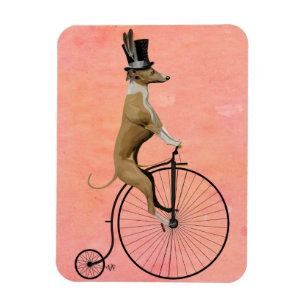 Greyhound auf Black Penny Farthing Magnet