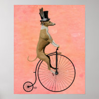 Greyhound auf Black Penny Farthing