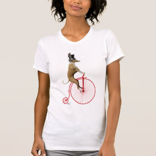 Greyhound auf Red Penny Farthing T-Shirt