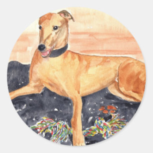 'Greyhound'-Aufkleber Runder Aufkleber
