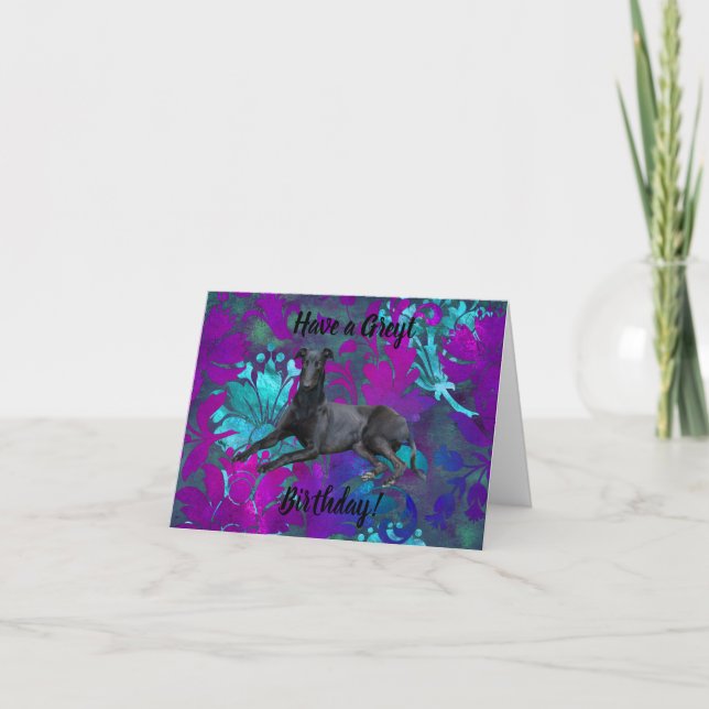 Greyhound Avoir une carte d'anniversaire Greyt (Devant)