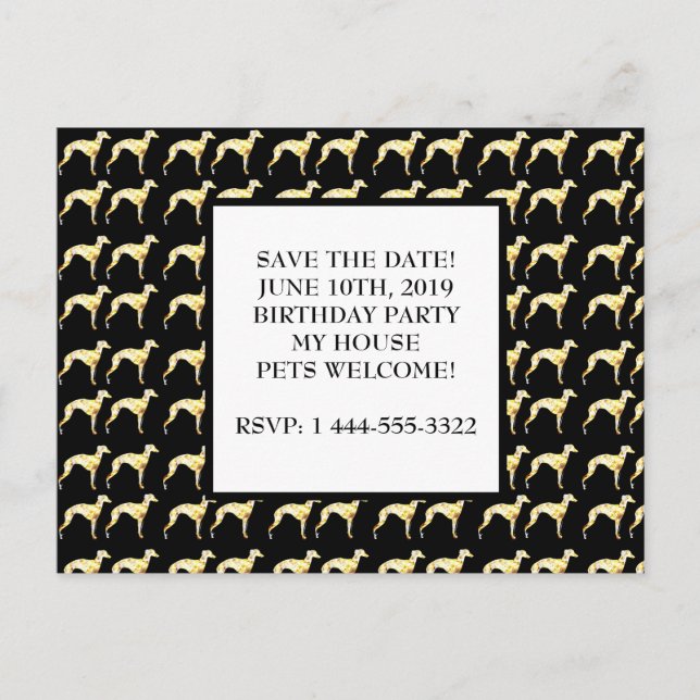 GREYHOUND BLING POSTKARTE (Vorderseite)