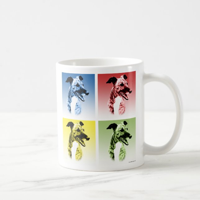Greyhound (Brindle) Pop Art Kaffeetasse (Rechts)