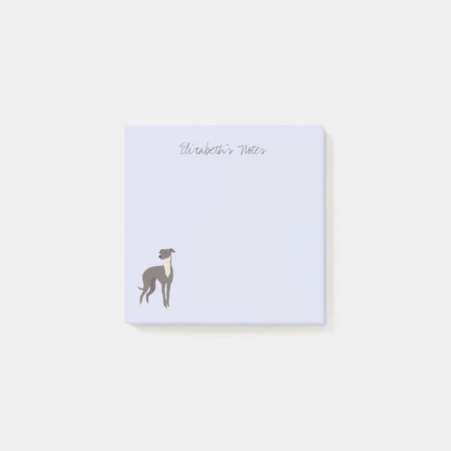 Greyhound Cartoon Dog Personalisiert Post-it Klebezettel (Vorderseite)