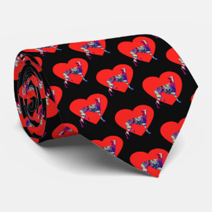Greyhound Chien Silhouette Saint Valentin Cravate