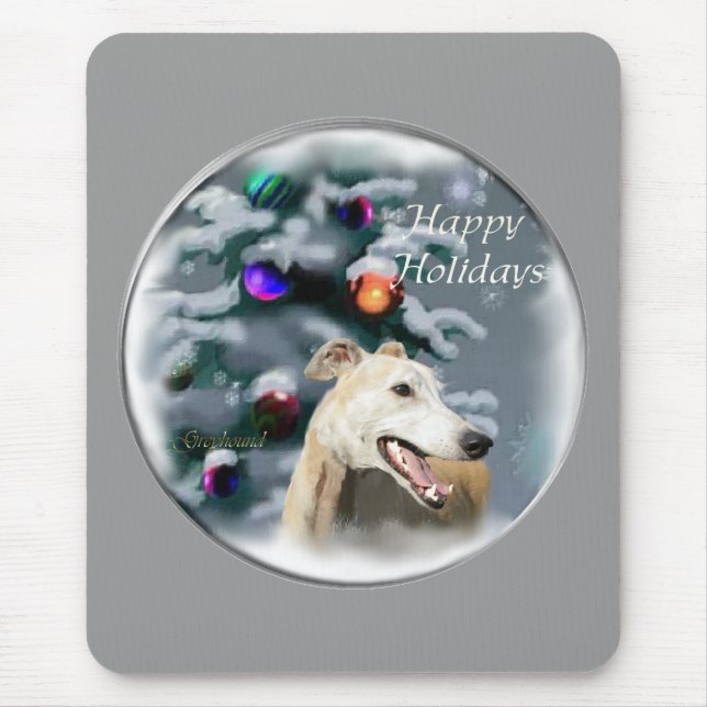 Greyhound Christmas Geschenke Mousepad (Vorne)
